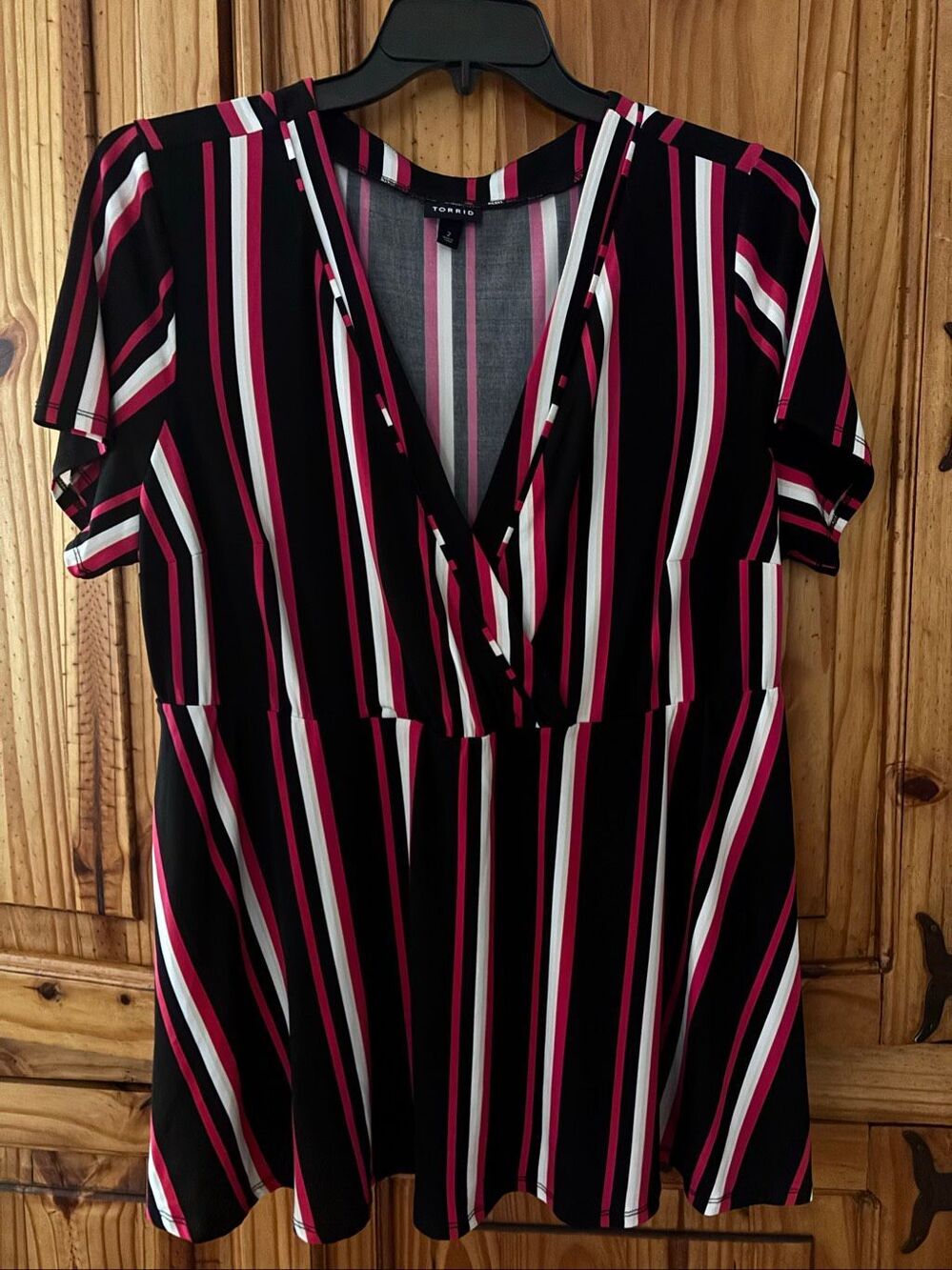 Torrid Surplice Wrap Striped Top